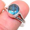 Кольцо из чистого серебра 925 пробы с натуральным лабрадоритом ручной работы S.10 n2s39