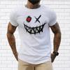 Новая летняя мужская модная футболка с призрачным лицом, мужская футболка с принтом граффити, топ