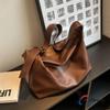 Capacity Plain Leather Shoulder Bag Fashion Large Capacity Luxury Shopper Handbag