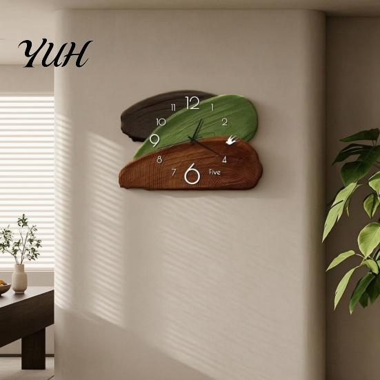 Non Ticking Timepiece Vintage Wall Clock, Retro Art Decor Silent Quartz Hanging Clock for Artistic Home Living Room, Modern Desk Tabletop Display with