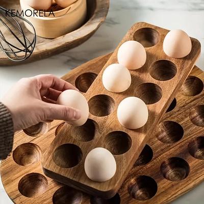 Современный деревянный ящик для хранения яиц Многосекционный кухонный органайзер для свежих яиц Идеально подходит для домашней кулинарии и выпечки