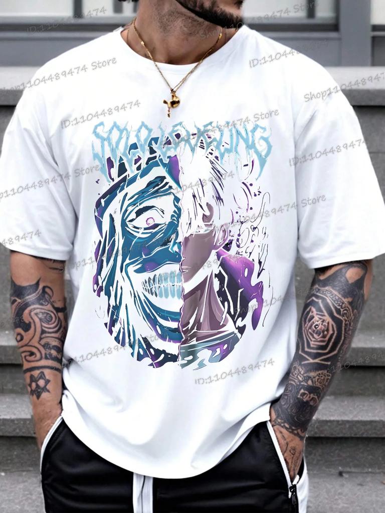 Аниме Футболка Solo Leveling Мужская Женская Хлопковая Оверсайз с Коротким Рукавом Футболка Статуя Бога и Сон Джин-Ву Комикс Футболки Топы