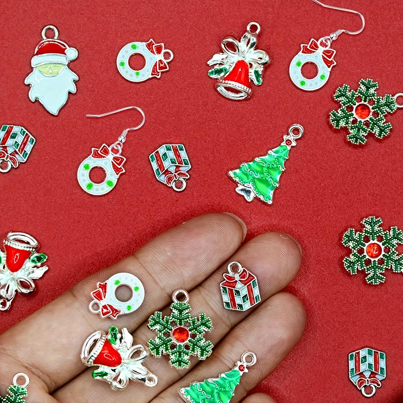 20PCS Christmas Multi-element Pendant Bracelet Ornament Keychain Alloy Creativity DIY Gift Accessories