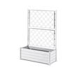 STEFANPLAST Rectangular Flower Box/planter with Trellis - Wood Effect Finish - 100 X 43 X H 142 Cm - 80 L - White