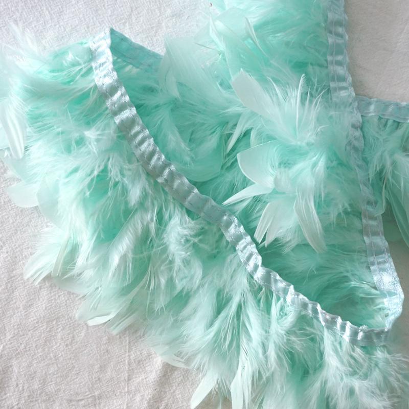 1 метр Натуральная отделка бахромой из перьев индейки 4-6 дюймов Пушистая лента из перьев марабу для рукоделия, шитья, украшения свадебного платья