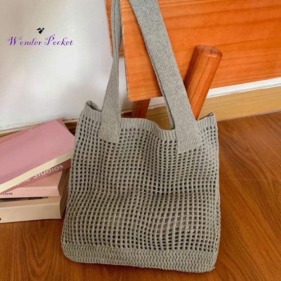 Большая пляжная сумка-тоут, вязаная сумка на плечо, пляжная сумка-тоут, вязаная крючком, большая вместимость, эластичная однотонная сумка, отличная несущая способность, сексуальная одежда для взрослых