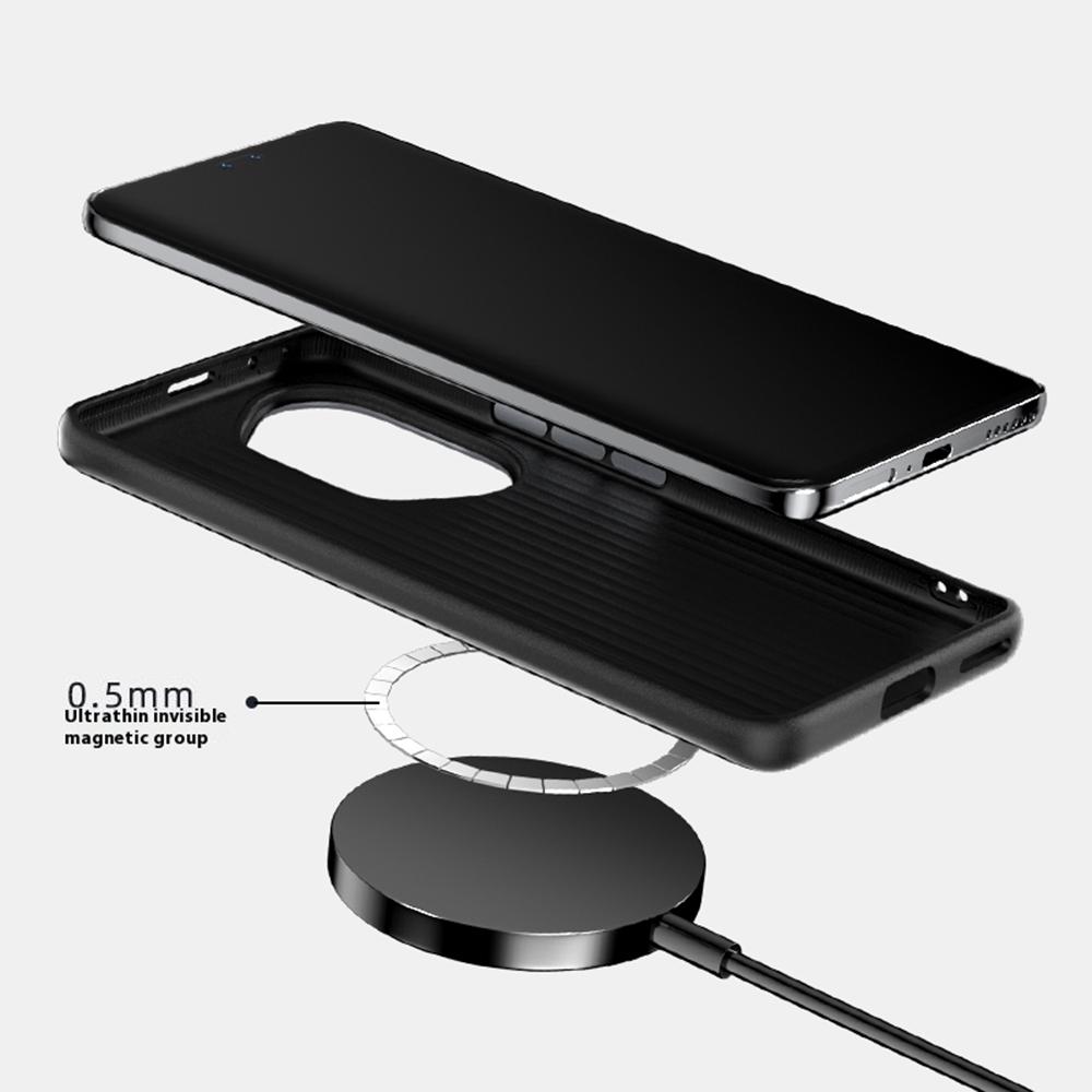 ABEEL For Honor 300 Case Compatible with MagSafe Micro-Embossing PC TPU Aluminum Alloy Leather Phone Cover