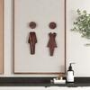 1 Pair Solid Wood Bathroom Sign Men's and Women's WC Door Sign Restroom Sign  Toilet Door Decoration