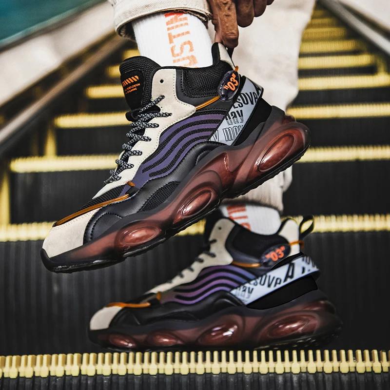 Autumn Winter Fashion Platform Sneakers Men Reflective Casual Sneaker Big Size 47 Athletic Shoes Trainers for Men High Sneakers