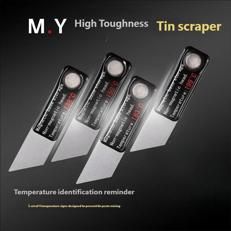 M.Y Mr.Yang Ultra Thin Tin Scraper for Mobile Phone Repair High Toughness Glue Removal Blade Tools Oblique Tin Scraping Tools