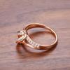 Kinel Rose Gold Color Ring For Women Cubic Zirconia Crystal Flower Bridal Wedding Rings