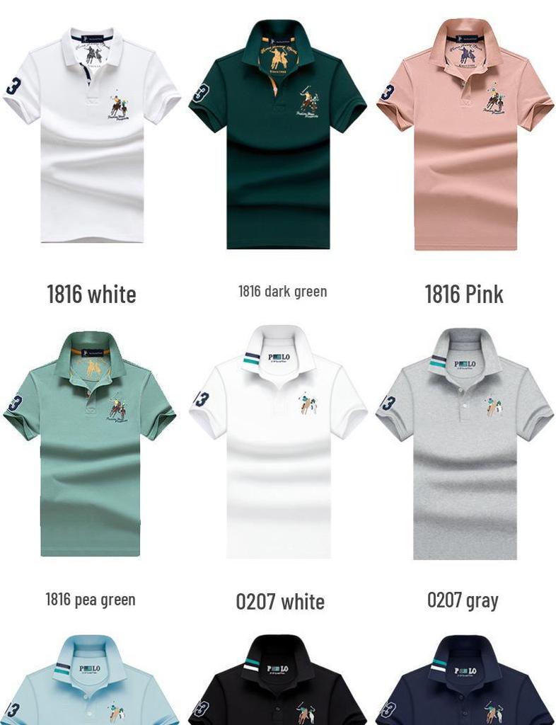 Мужская рубашка-поло премиум-класса Paul - Летняя с коротким рукавом, с лацканами, из чистого хлопка, доступна в больших размерах