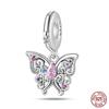 925 Silver Classic Purple Retro Heart Shape Lotus Angel Pattern Charms Beads Fit Qikaola Original Bracelets DIY Jewelry