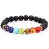 1pcs Bracelet For Men And Women Volcanic Stone Hand Beaded Colored Stone Stretch Hand Zircon