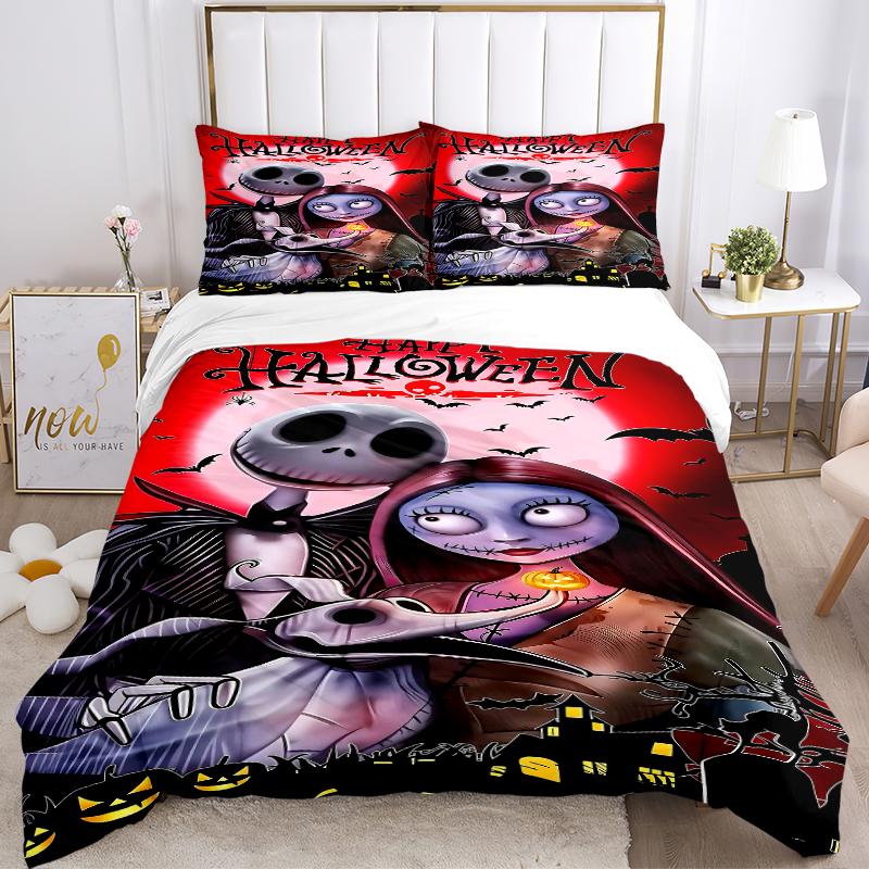 3Pcs Happy Halloween Night Bedding Sets For All Sizes New 3D Printed Bed Cover Comforter Duvet Cover Pillowcase Bedroom Decoration