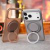 IPhone 17 16Pro 15 14 17Pro Max Matte Shockproof Stand Holder Back Cover Luxury Rotating Pivot Magnetic Bracket Magsafe Case