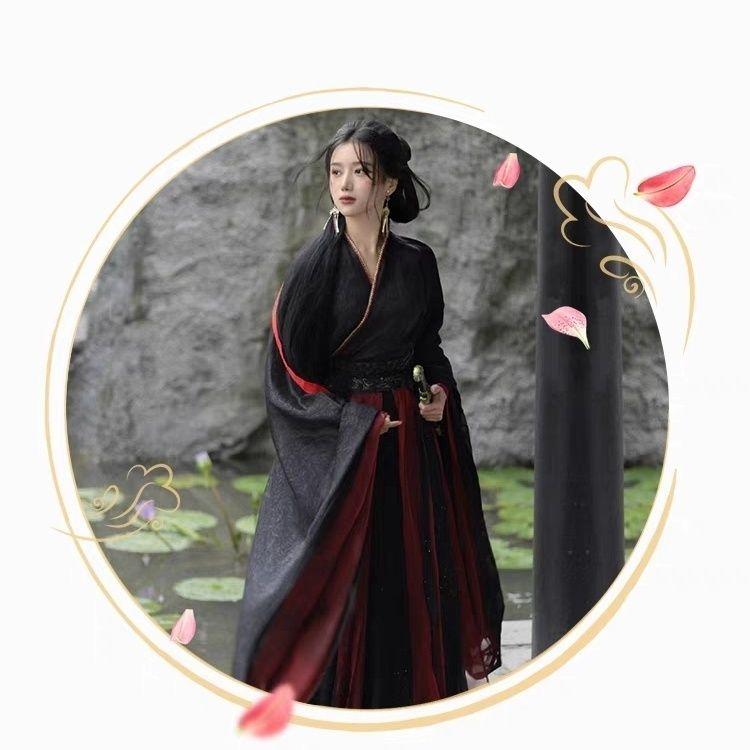 Женский рыцарский костюм Ханфу в китайском стиле династий Вэй и Цзинь