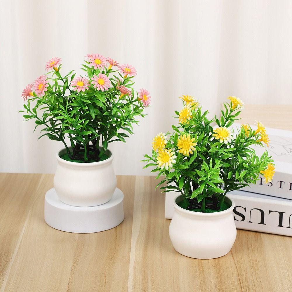 18*22cm Simulation Plant Flowers Plastic Fake Flower Potted Fence Flower Set Home Decor