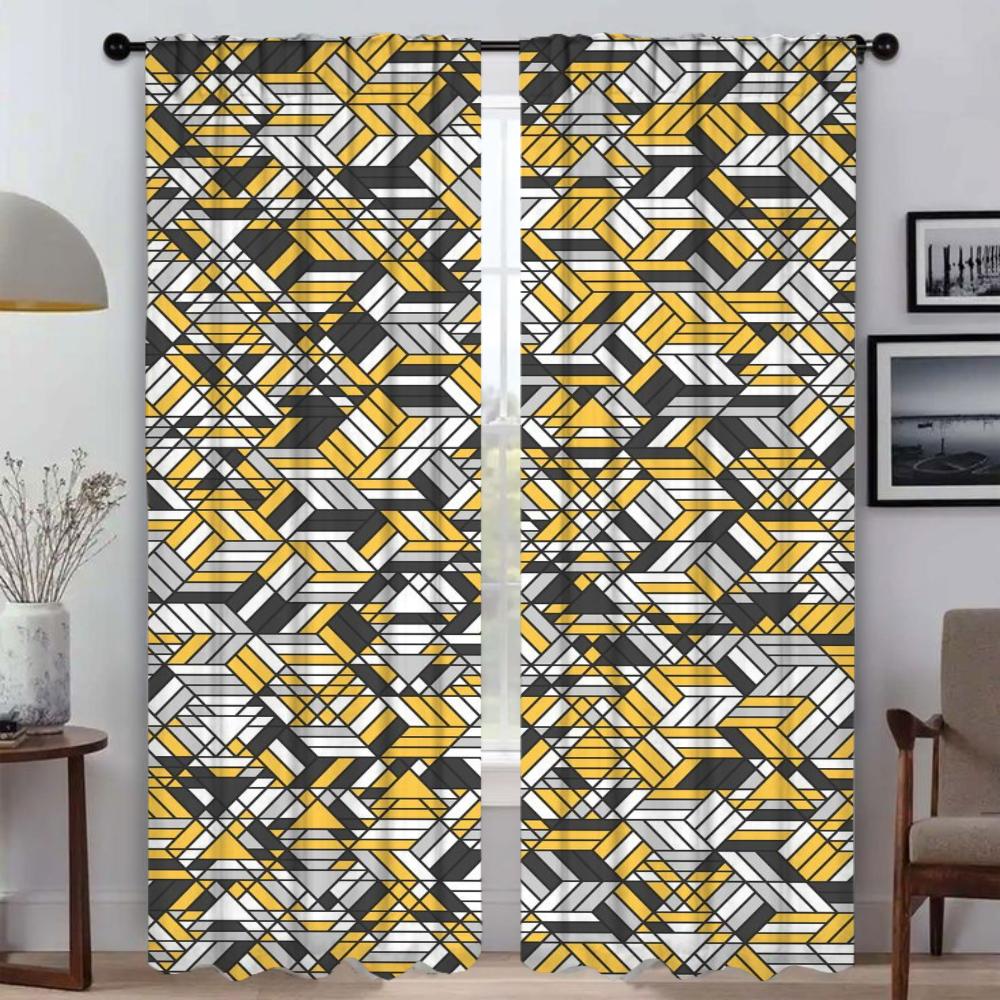 Элегантные шторы для гостиной, расписной дизайн, украшение на Хэллоуин, тюль для спальни, занавески для окна, 2 шт.