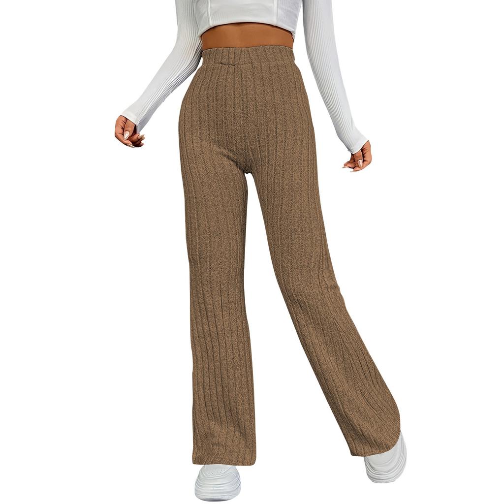 Women's Fashion Casual Solid Color Micro Flared High Waisted Pants Slim Fit Autumn And Winter Women's Clothing Pants