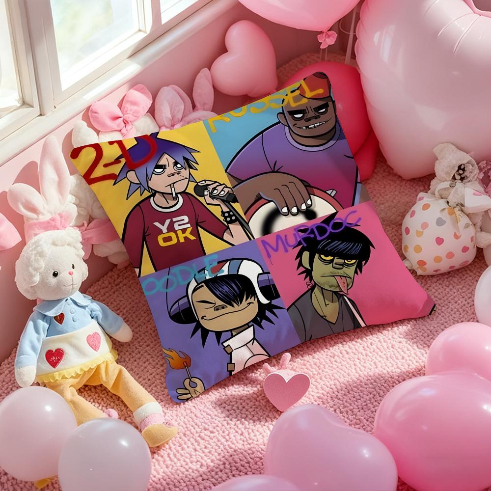 Музыкальные принты G-Gorillaz Наволочка с принтом Подушка для гостиной, дивана и спальни
