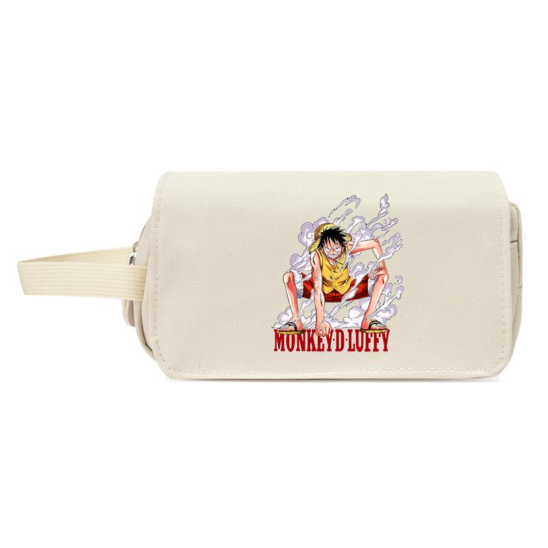 One Piece Large Capacity Pencil Case - Luffy, Zoro, Ace, Law, Sanji Japanese Style Student Stationery Bag