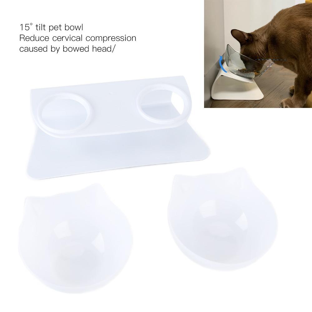 Transparent body Cat Feeding Bowl Slant mouth design Dog Food Bowl Puppy kitten use