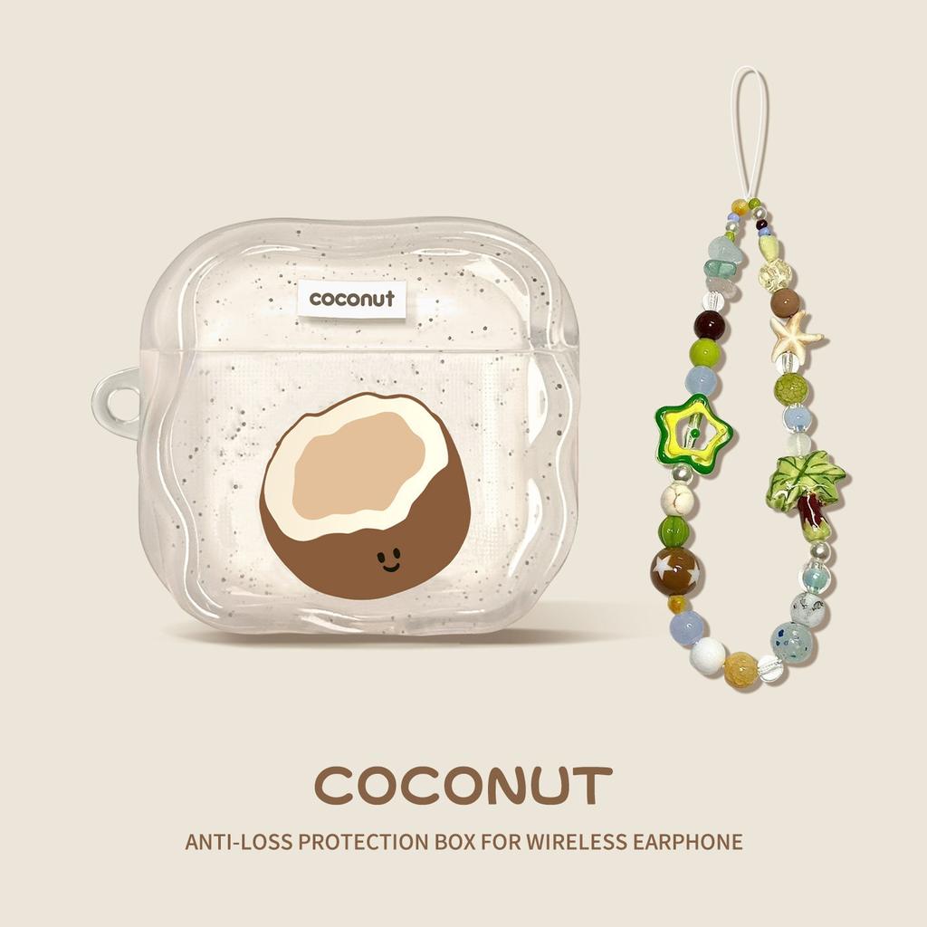 Summer coconut earphone case is suitable for airpodspro3 second generation airpods4/2 apple case transparent