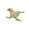 1 Pcs Antique Brass Sea Lion Ornament Handcrafted Creative Desktop Paperweight Metal Collectible Craft with Engraving Casting