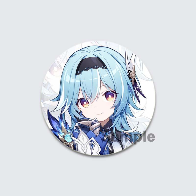 32/44/58mm Game Anime Genshin Impact Pin Fun Cartoon Cute Head Image Brooch Badge Bag Decor for Fans Collection Friends Gift Accessory