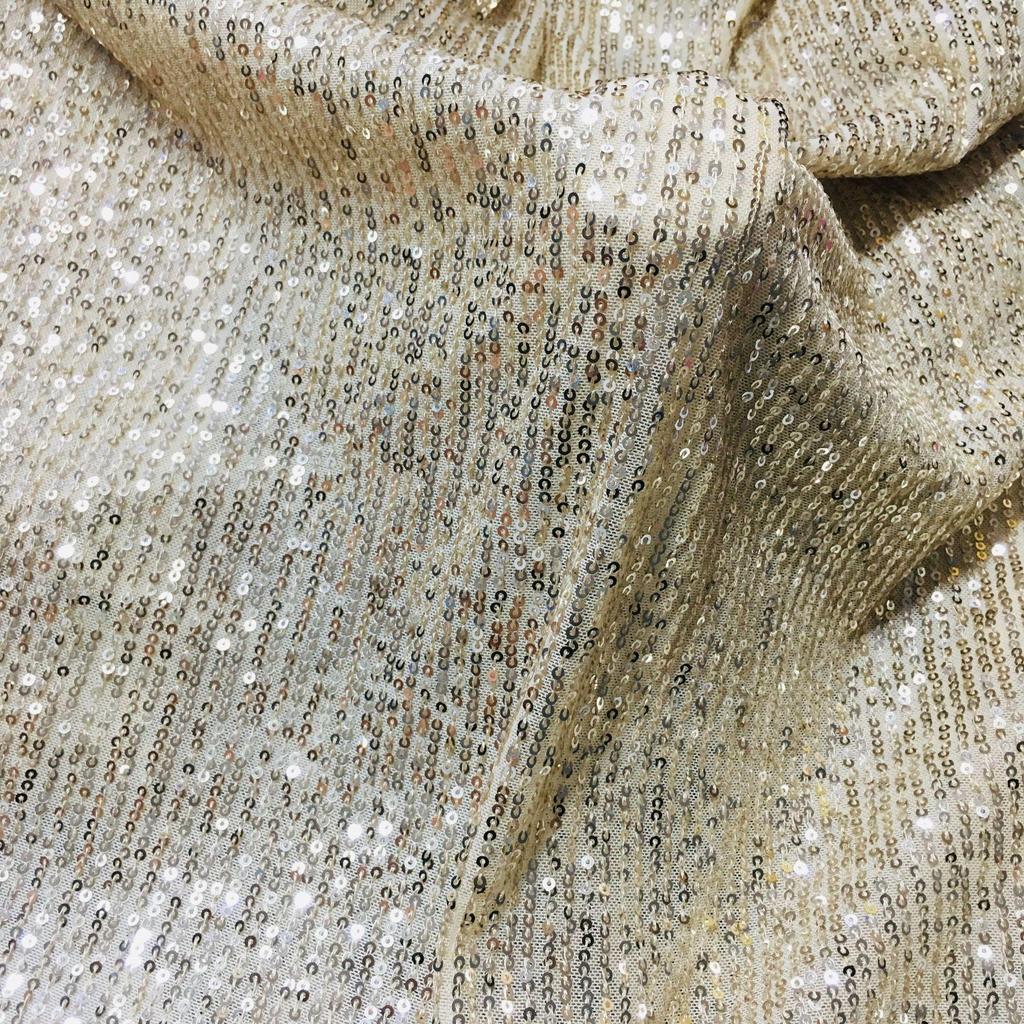 3mm Stripe Sequin Embroidery Mesh Fabric for Dress or Costume