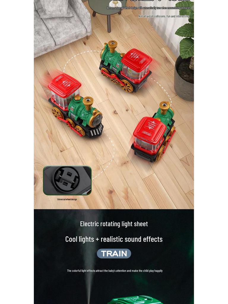 Детский электрический поезд со звуком, светом и эффектом пара ретро-локомотива - Идеально подходит для фестивалей и мероприятий