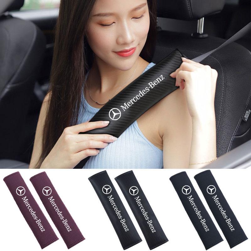 CRB1 Car Seat Belt Cover Safety Shoulder Protector Pad For Mercedes Benz W203 W204 W205 W206 W212 CLK GLA B C E S Class Accessories