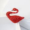Korean Style Black Swan Diamond Brooch - Women's Luxury Pin & Corsage Accessory