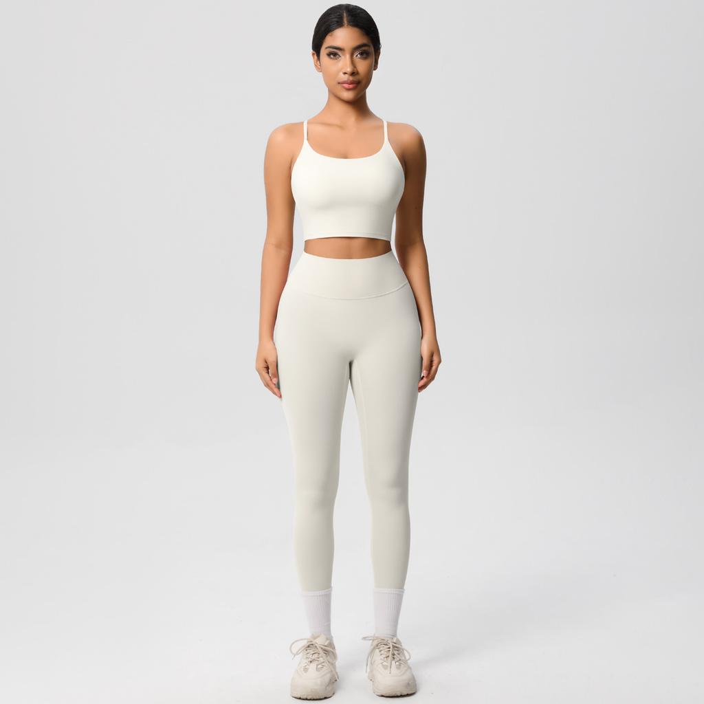 New Cloud Inspired Camisole Vest, Sports Bra, Yoga Suit Set, Quick Drying, Tight Fitting, Running, Leisure And Fitness Two-Piece Set For Women