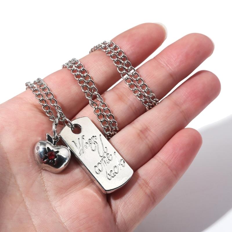 Simple Yet Elegant Silver Chain Necklace Decoration With A Delicate Fruit Shaped Charm