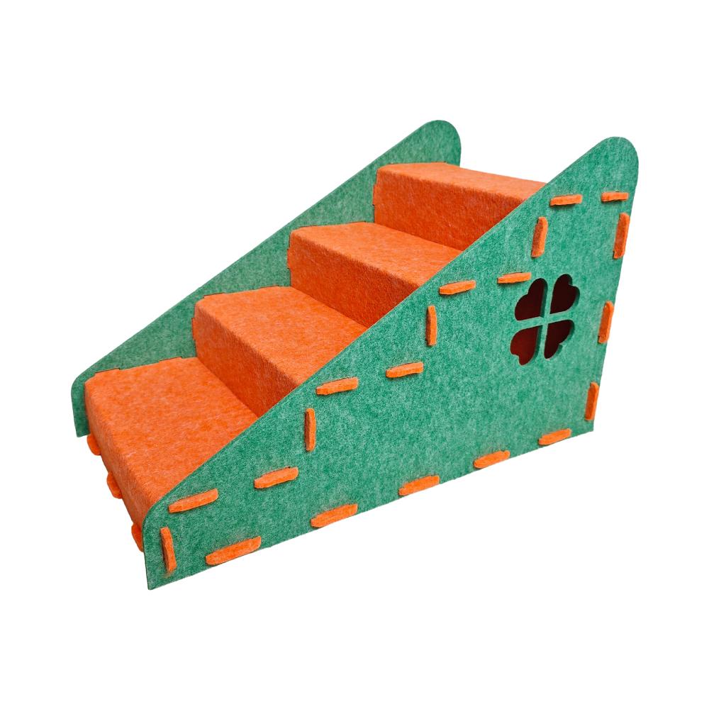 3-in-1 Pet Ramp Stairs Premium Felt Cat Scratching Board Sturdy Cat Bed House Cat Supplies
