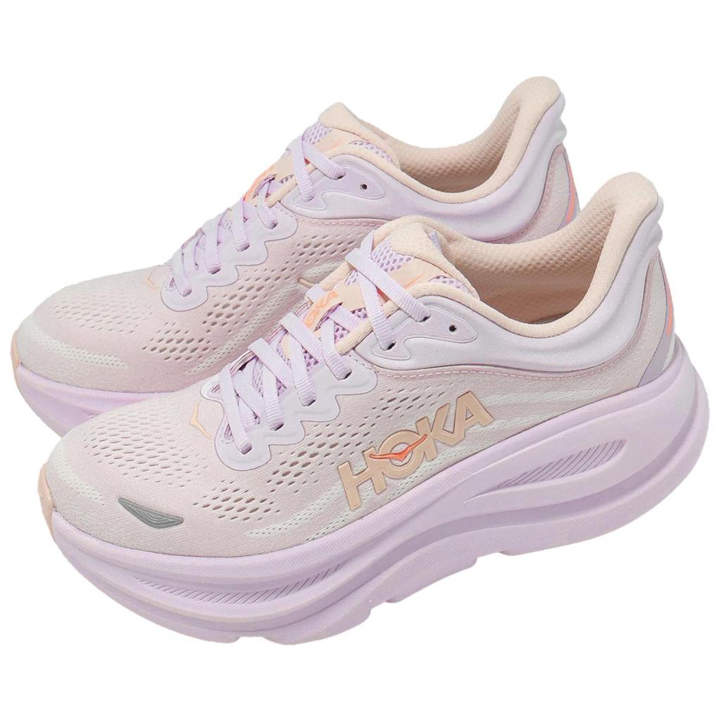 HOKA Bondi 9 Сиреневый Кремовый Мандариновое Сияние Женские Кроссовки 1162012-LRMT