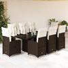 VidaXL Garden Bistro Set 9 Pcs Brown Cushions Poly Rattan 3277194