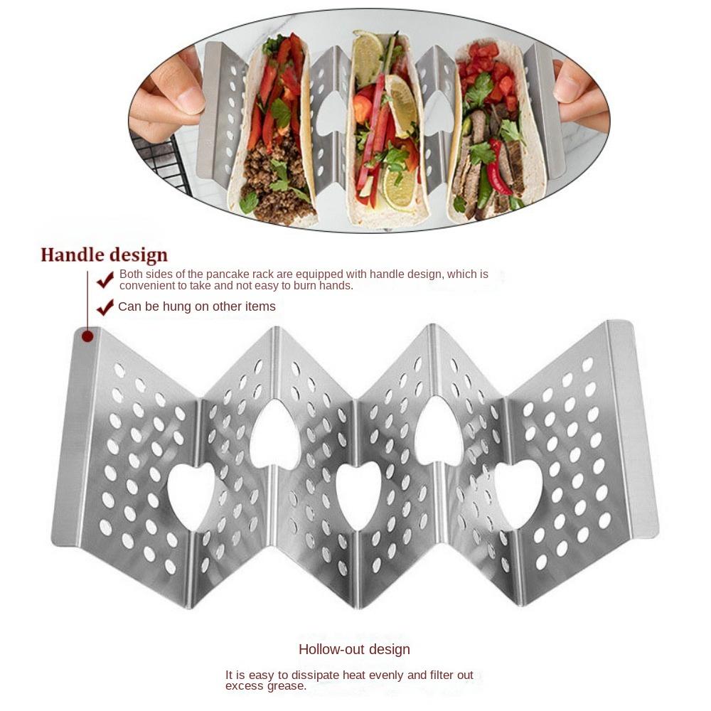 Stainless Steel Taco Holder 2/3 Grids Taco Shell Stand Portable Taco Plate Kitchen