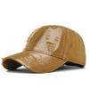 Solid Color Baseball Cap With Curved Brim Washed Cotton Sun Hat