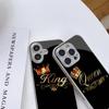 Чехол N176 King Queen CouplesPhone для iPhone 16 15 Pro Max Samsung S24 S23 Ultra A54 A35 Xiaomi Redmi Note 13 12 Pro с покрытием из закаленного стекла