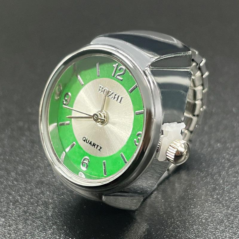 Ring Watch Creative Quartz Finger Watch Fashion Adjustable for Men Women Students Silver
