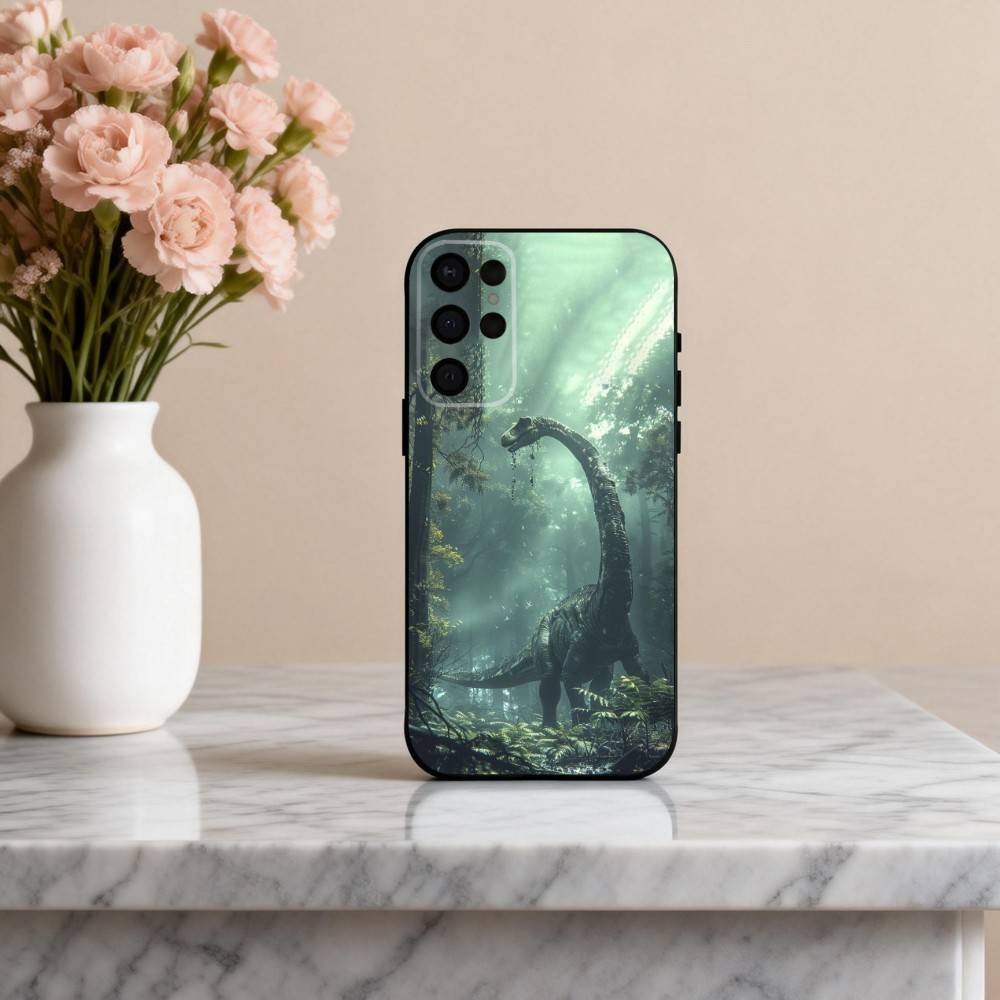 Крутой чехол с рисунком динозавра D для Samsung S25,24,23,22,30,21,10,9,Ultra,Plus,Lite,FE,4,5 G Мягкий черный чехол