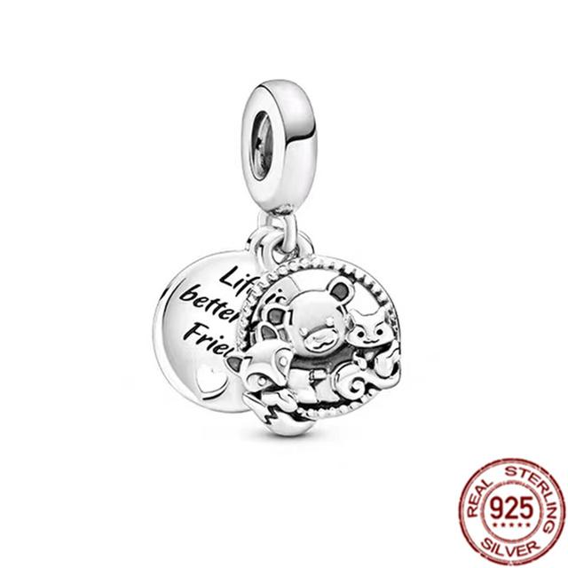 Подвеска с несколькими узорами подходит для браслета/ожерелья из стерлингового серебра 925 пробы, подвеска из бисера, ювелирные изделия для мамы, фестиваля