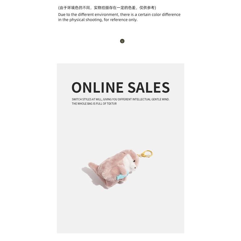 Kpop Idol Lee Chan Same Otter Plush Keychain Adorable Sea Otter Holding Fish Stuffed Doll Backpack Bag Hanging Charm