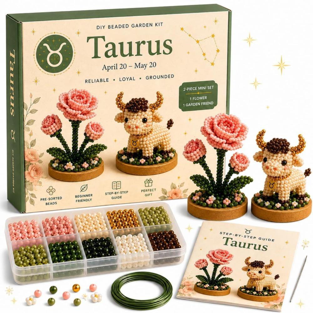 Mini Size DIY Bead Craft Kit Interactive Assembly Beadwork Crafts Kit Beading Craft Set  For Adults