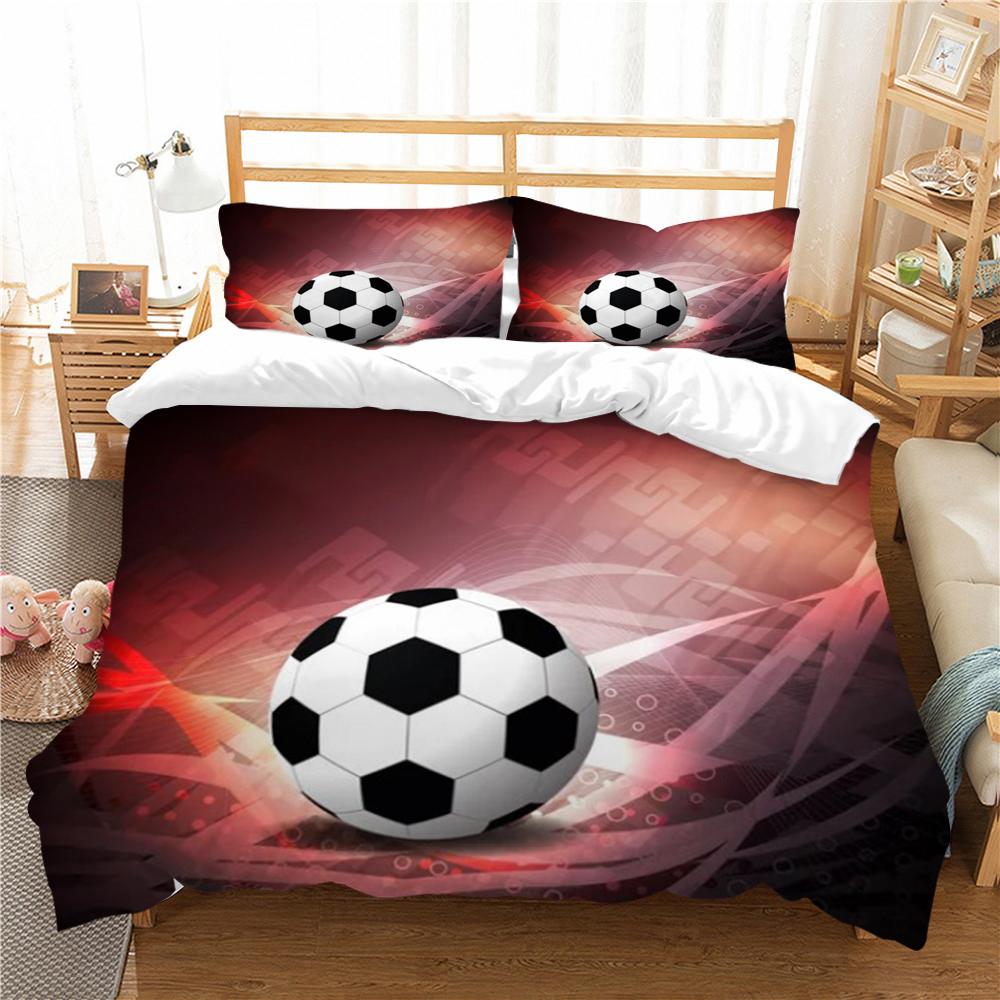 Duvet Cover 3D Home Bedspreads Football Quilt Cover High Quality Bed Cover Suit with Pillowcase Soft Bedding Cover