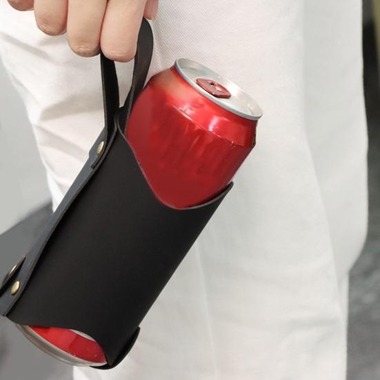 Portable Drink Holster Waist Hanging Beer Holder, Faux Leather Soda Beverage Can Bottle Holder for Belt, Accessories Lovers Party