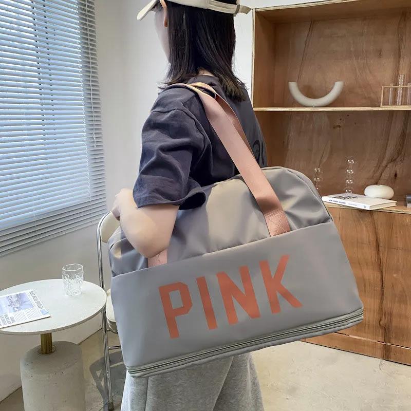 Дорожная сумка большой вместимости Легкая сумка для фитнеса Регулируемая сумка на молнии Сумка с перекладиной Водонепроницаемая спортивная сумка Сумка через плечо для девочек Косметичка